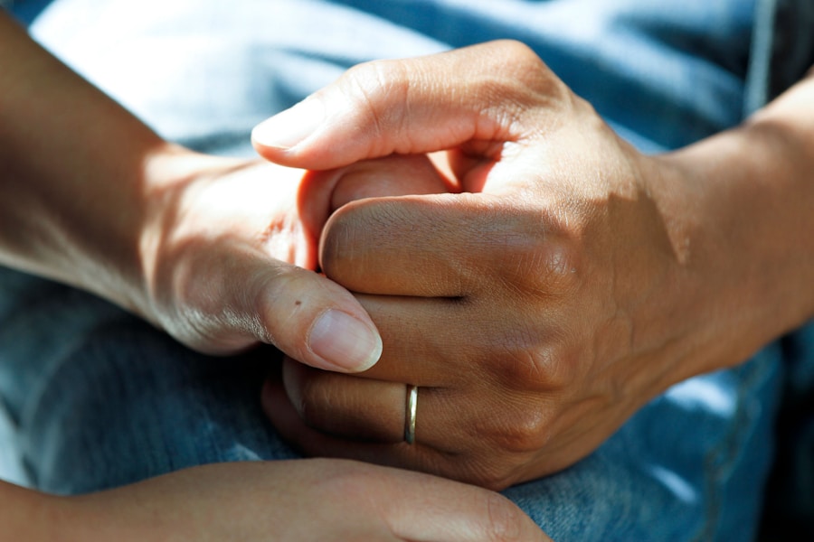 Care professional supporting a patient